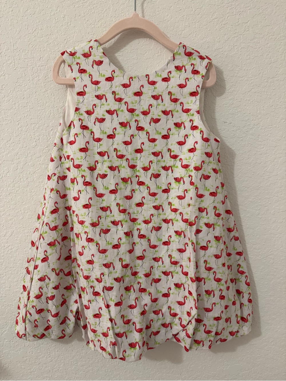 Hannah Kate Girls' White Flamingo Print Casual Dress